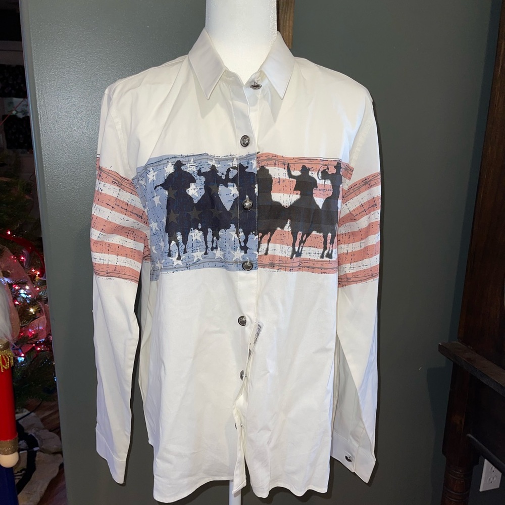 Vintage‎ Western long sleeve button down Brooks & Dunn Panhandle Slim large 🤠